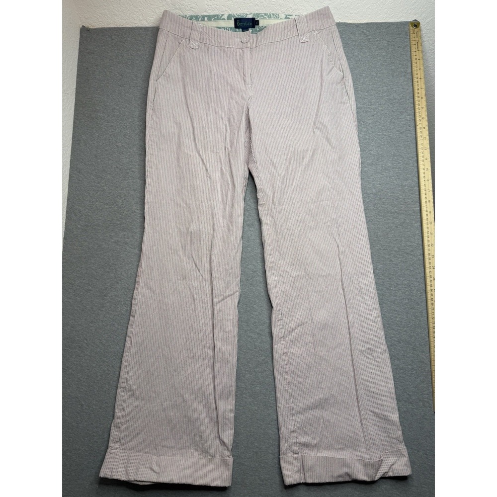 BODEN Pink striped cotton  wide leg trousers size Uk 16L WM262‎